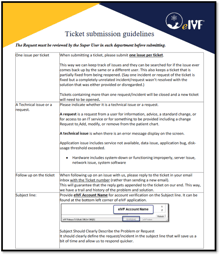 Ticket Submission guidelines
